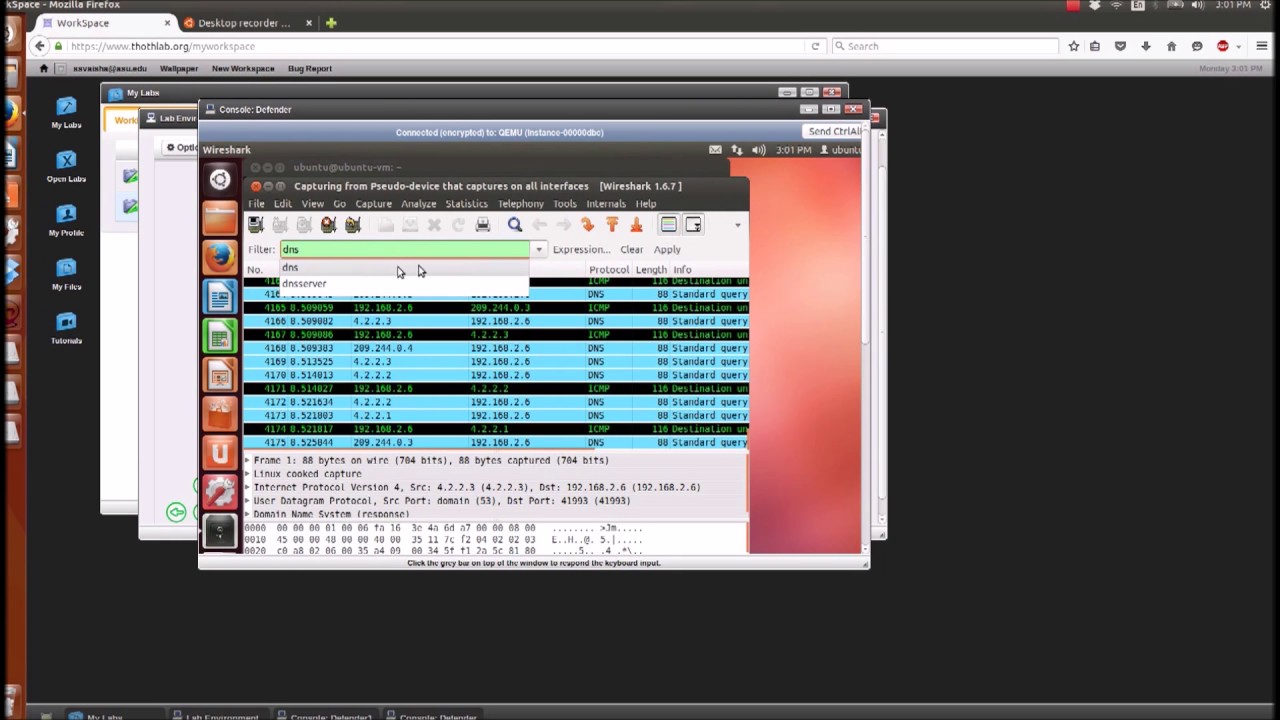 Demo of a simple DNS amplification attack