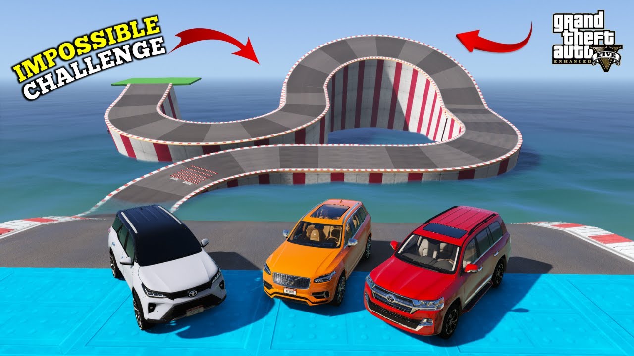 GTA 5 : Indian Cars Vs Curved Water Ramp Challenge Gta 5 | GTA V Stunt challenge