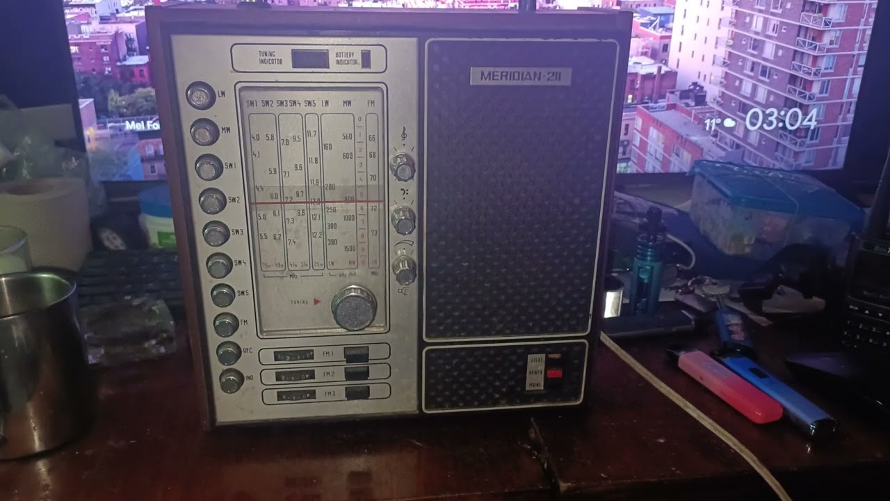 Polskie Radio program 1 na falach długich 225 kHz. Odbiór na 47 letnim odbiorniku Meridian 211