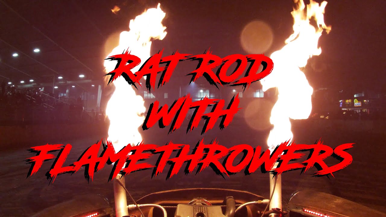 FLAMETHROWERS ON MY RAT ROD / STARBIRD CAR SHOW... #ratrod #flamethrower #carshow