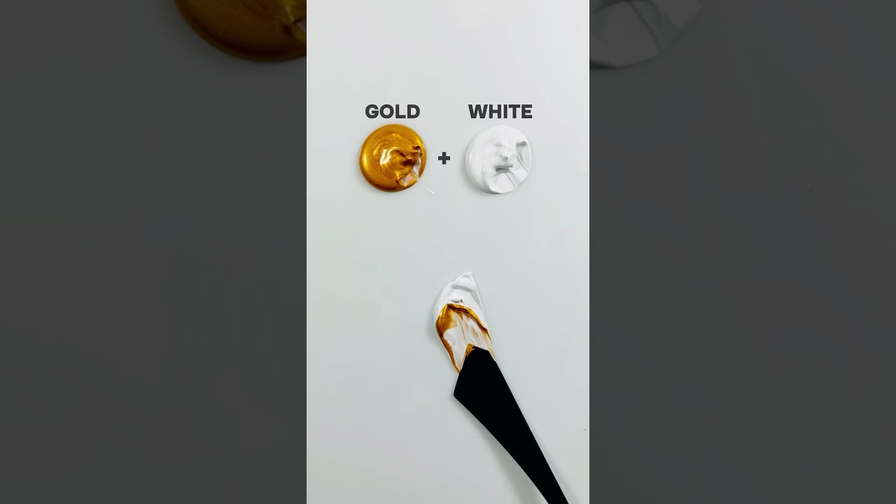 Gold vs. White Color Mixing!💛🤍 #colors #artvideo #paintmixing #satisfying #shorts #art #asmr #music