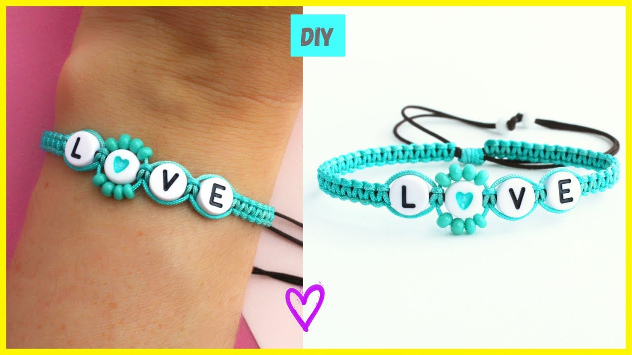 🤩 Como hacer PULSERAS de HILO con LETRAS y MOSTACILLAS FÁCIL Y BONITAS