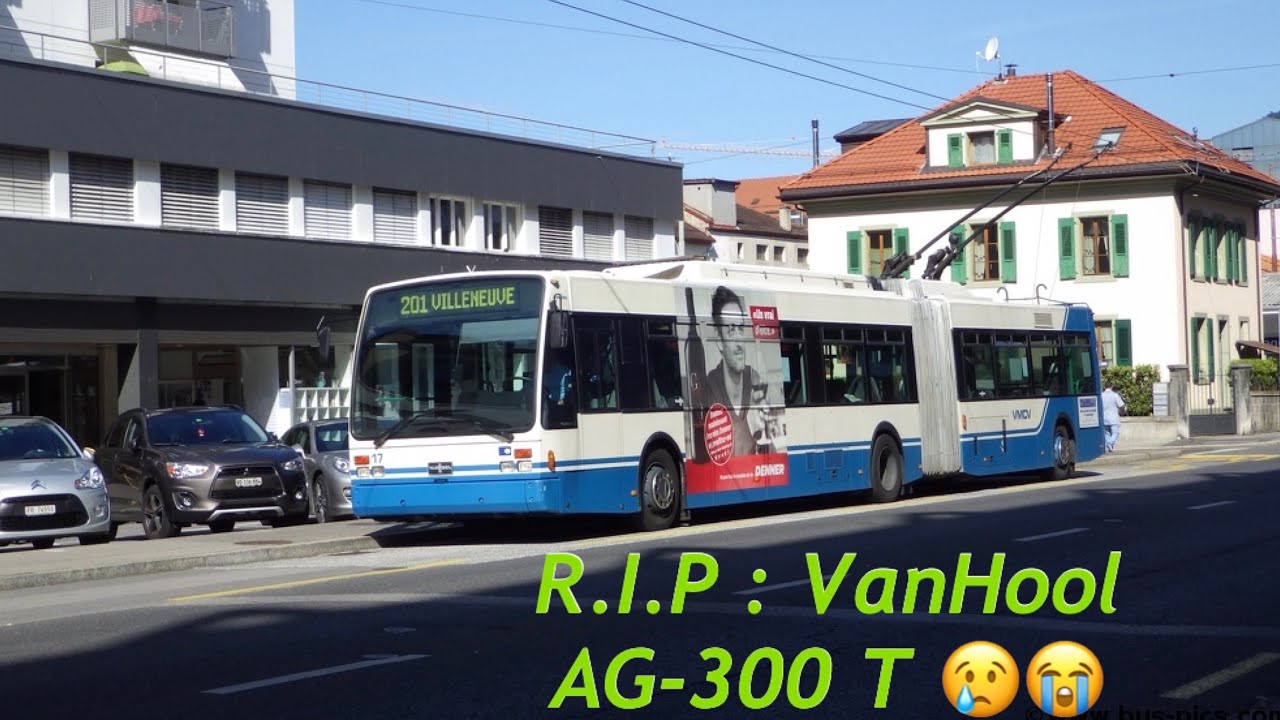 Course d’adieu des Trolleybus VanHool AG-300 T des VMCV 😭😢