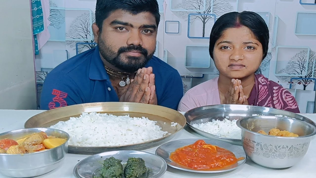 TODAY'S EATING SOYBEAN CURRY DHONEPATA BATA & TOMATO CHATNI BENGALI VEG FOOD EATING SHOW HOME MADE