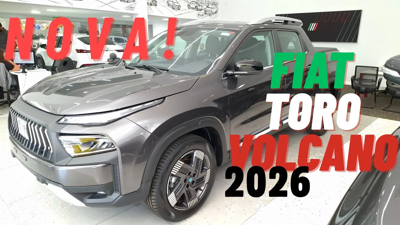 NOVA FIAT TORO VOLCANO 2026, tudo que voc&ecirc; precisa saber antes de comprar!