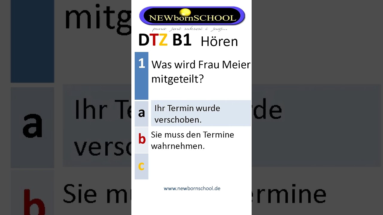Deutsch A1, A2 und B1 H&ouml;ren mit L&ouml;sung 01  #labinotdreshaj#deutschkurs  #lerne#dtz#b1_deutsch_&uuml;bung