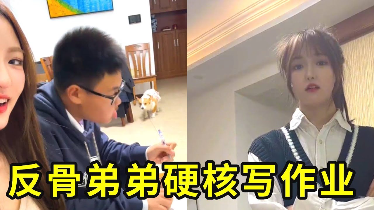 姐姐问谁做作业听DJ？ 反骨弟弟：我啊！不然文字怎么在纸上蹦迪？#热门#搞笑#小龙同学和赵老师#反骨弟弟