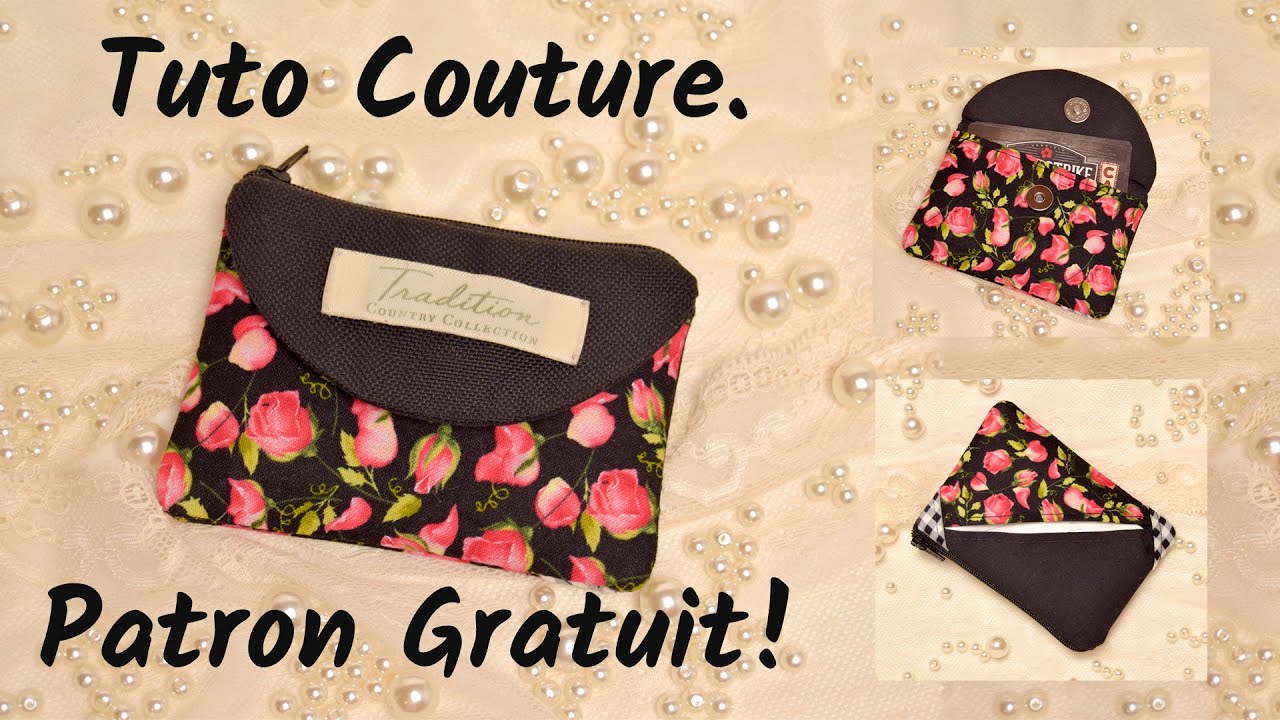 Comment coudre un porte-cartes, porte-monnaie et mouchoirs #2 - Patron Gratuit - Couture Facile Mimi
