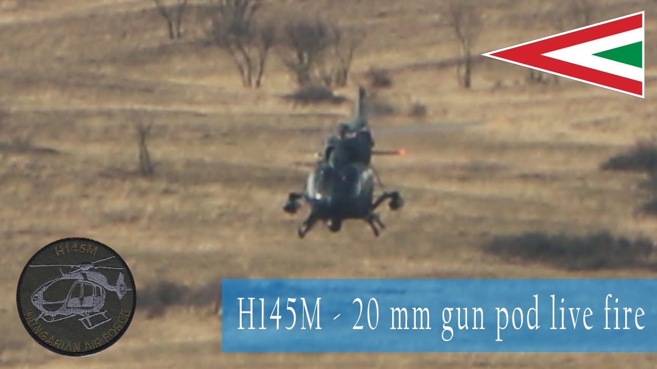 H145M, 20 mm gun pod live firing - Hungary/Ungarn/Hongrie/Maďarsko - #1 - HForce Waffensystem