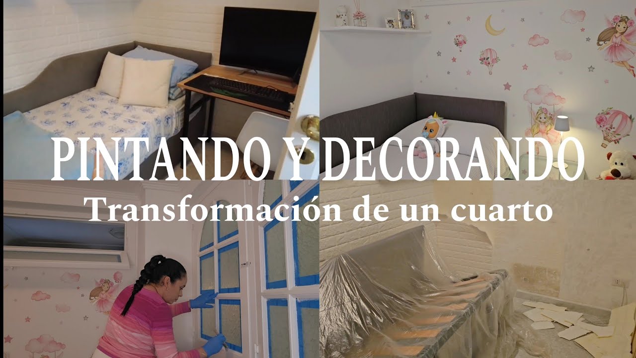 Termino de cambiar el cuarto de la niña/ pintando/ decorando un cuarto pequeño/ Room makeover.