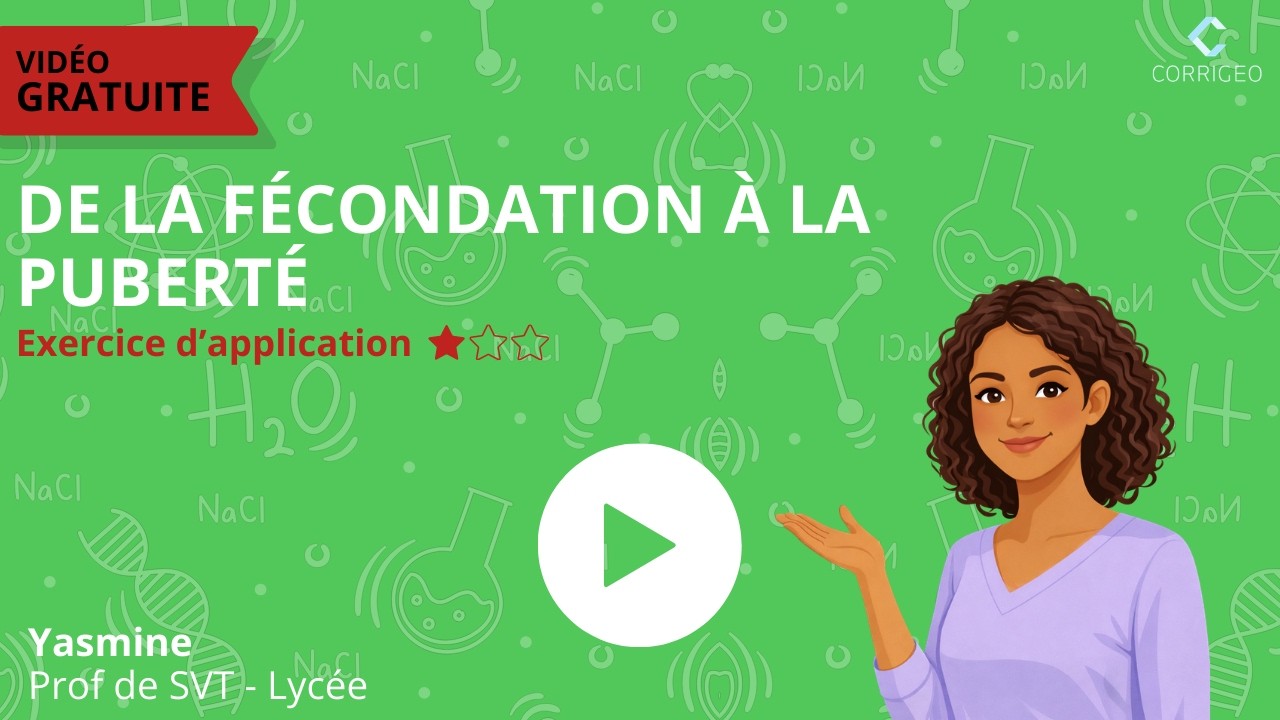 SVT 2de/Ex difficulté ⭐ Ch8 : De la fécondation à la puberté