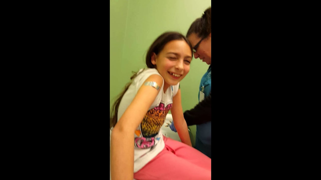 Jordan getting her shots  for 7th grade