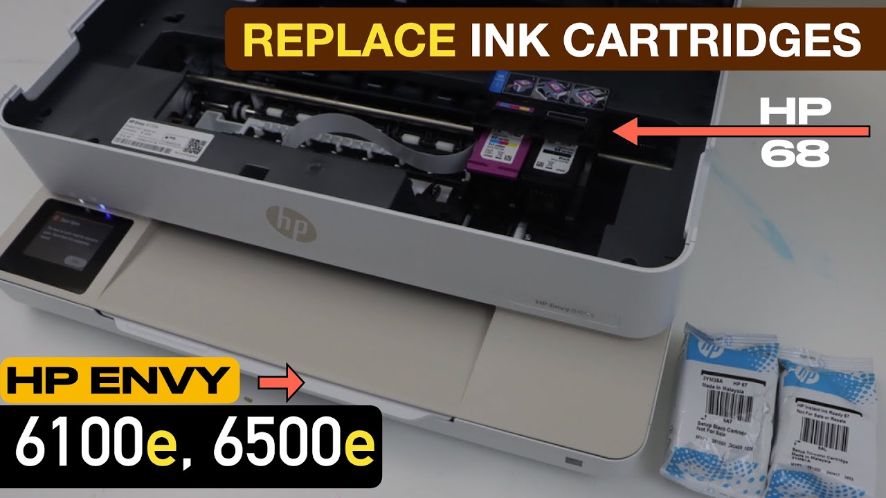 Замена картриджей для принтеров HP Envy 6100e и 6500e!!!!