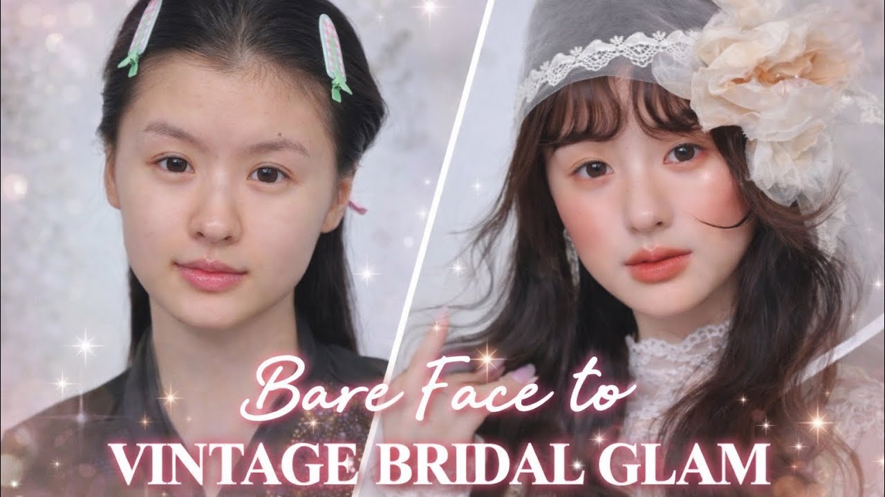 From Bare Face to Soft Vintage Bridal Glam 