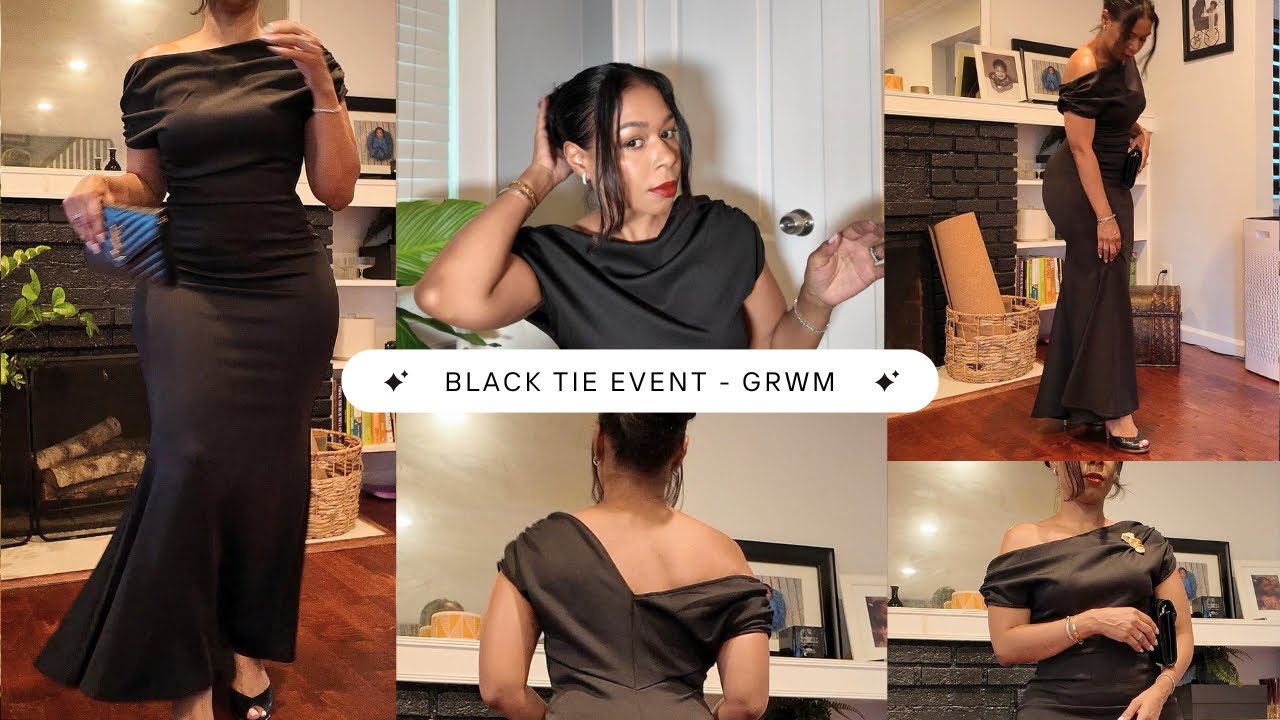 Pulling off a black tie look with a last minute & affordable dress find  + GRWM