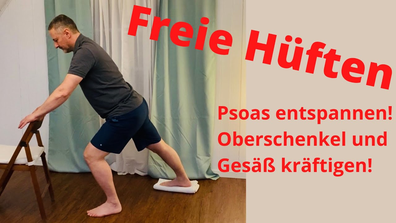 Hüftbeuger entspannen, Oberschenkel- und Gesäßmuskeln kräftigen! Der Eisläufer.