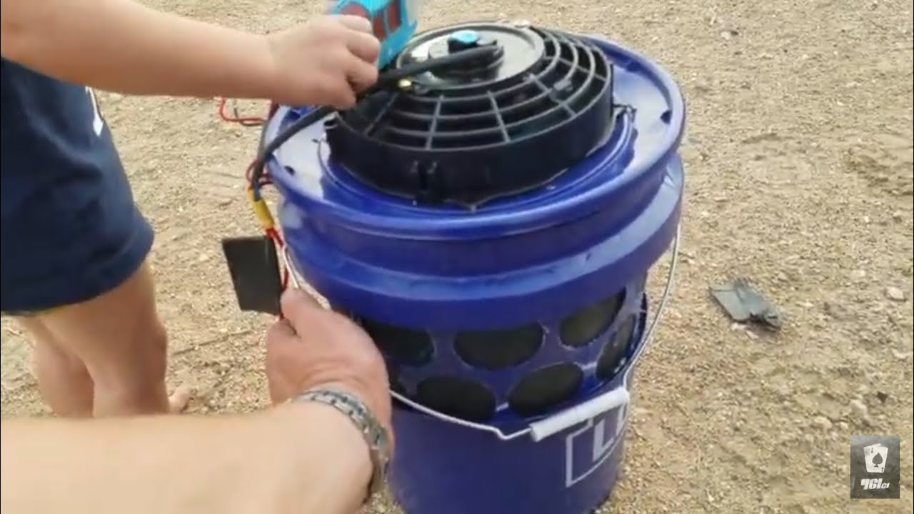 Powerful 12v swamp cooler build, 5 gallon bucket budget ac for classic beater hot rod cars.