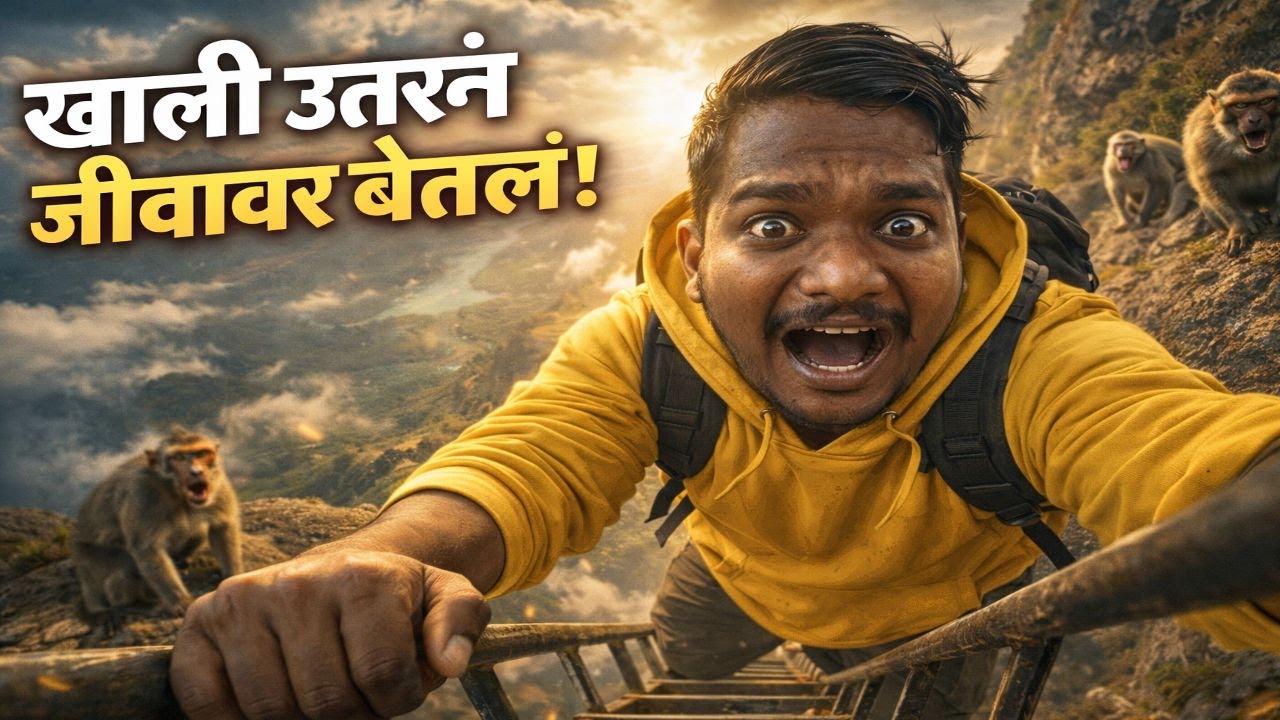 उतरणं जास्त भयानक! || 🐒 माकडाने अडवलं!  ||  KalsubaiTrek part 2
