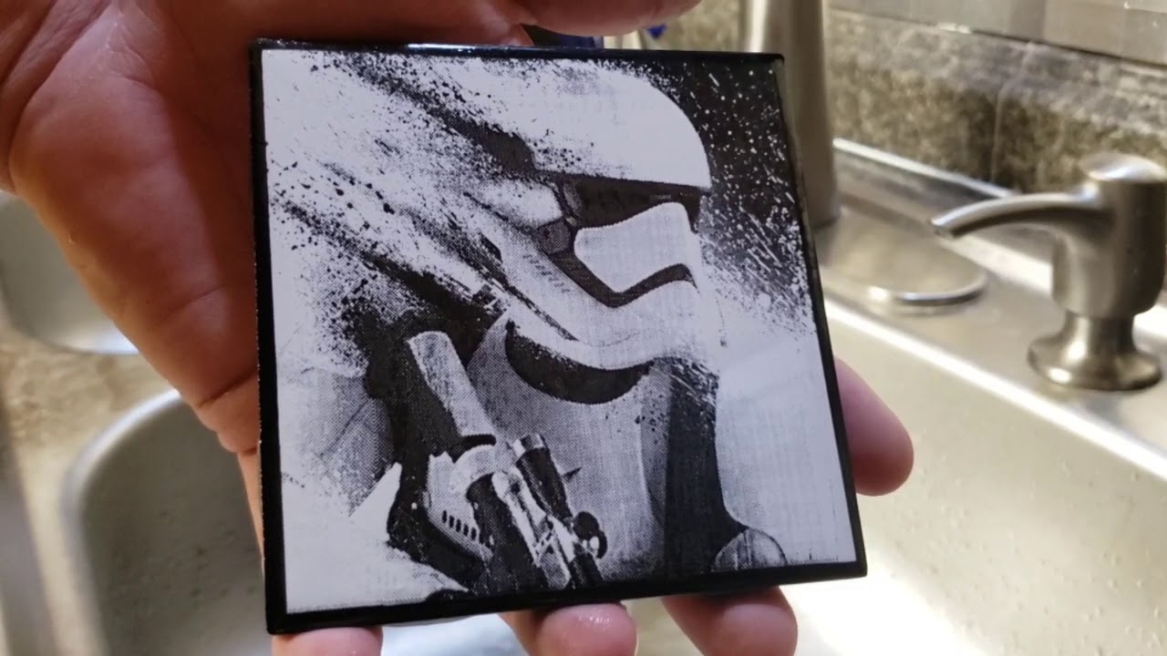 The Kenny Hack: Painted Black Tile Image Settings and Post Burn Cleaning. Ortur Diode Laser.