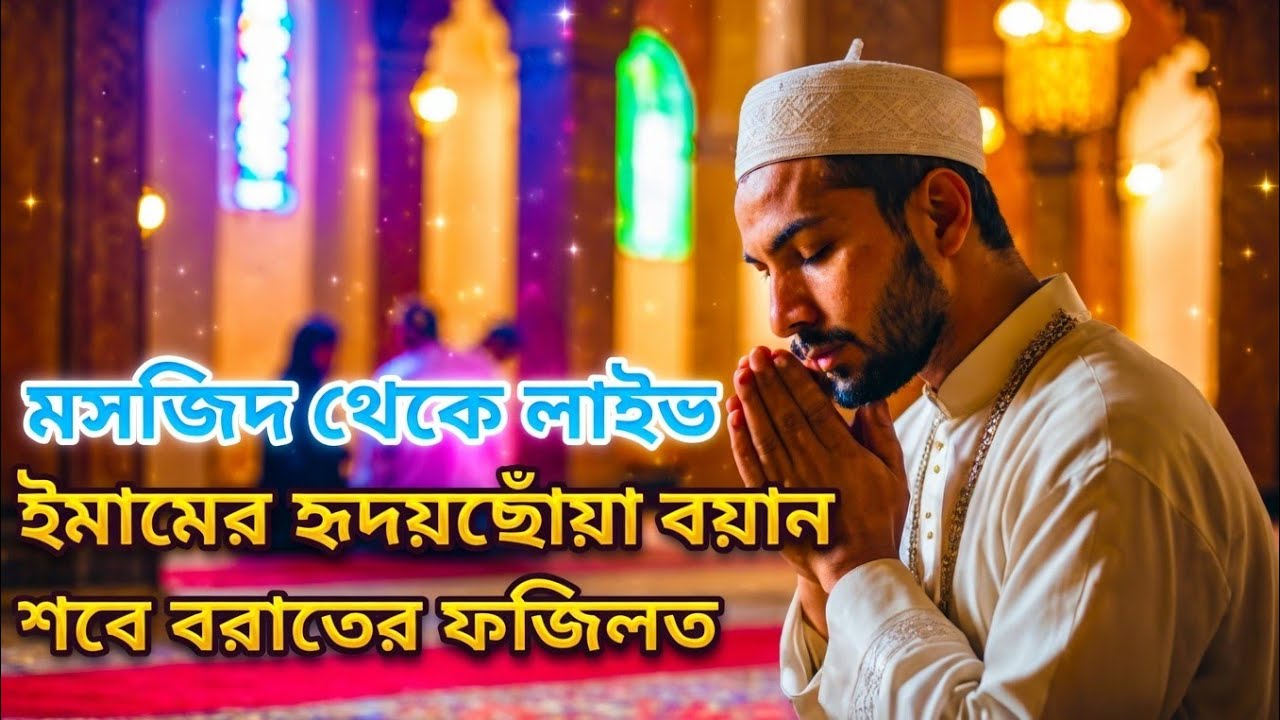মসজিদ থেকে সরাসরি | শবে বরাতের তাৎপর্য ও দোয়া | ইমামের অডিও লাইভ বয়ান #শবেবরাত#ShabEBorat