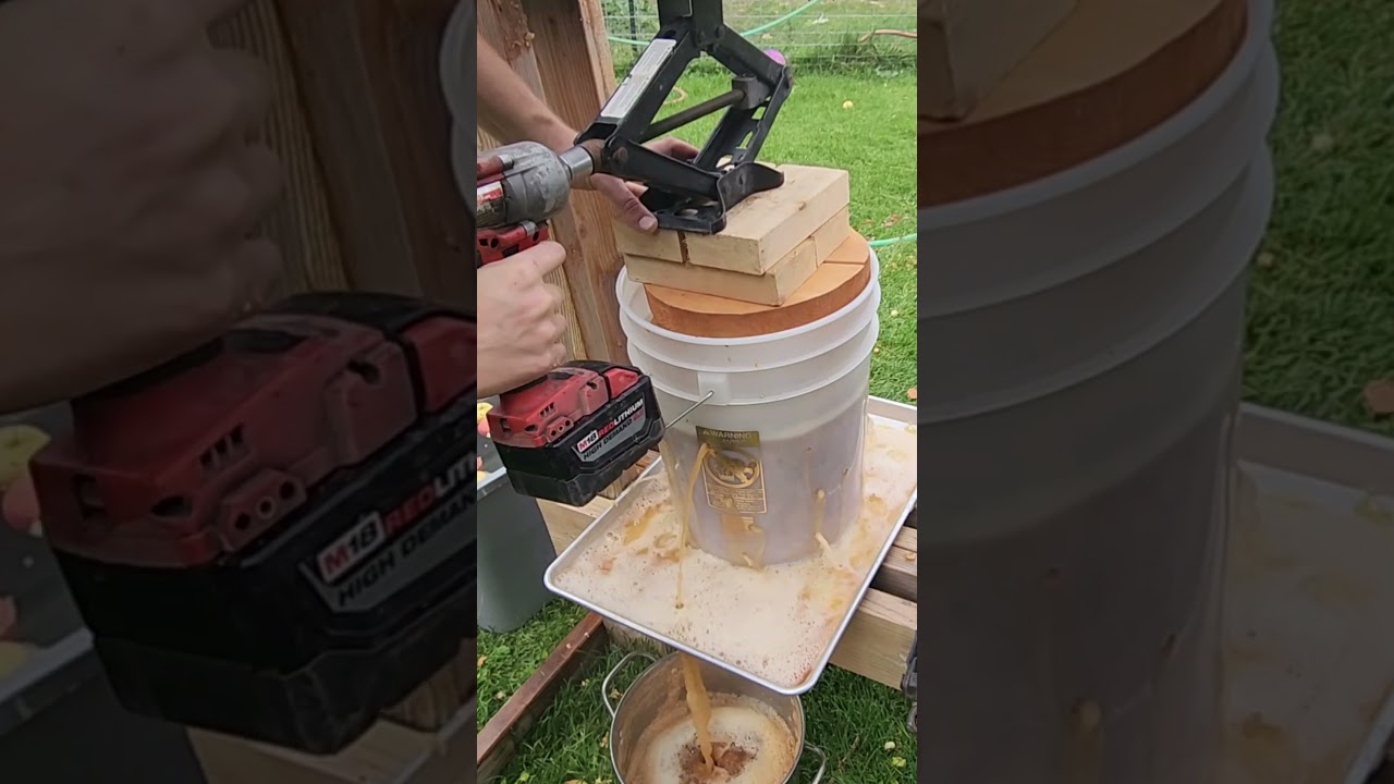 Impressive apple pressing.