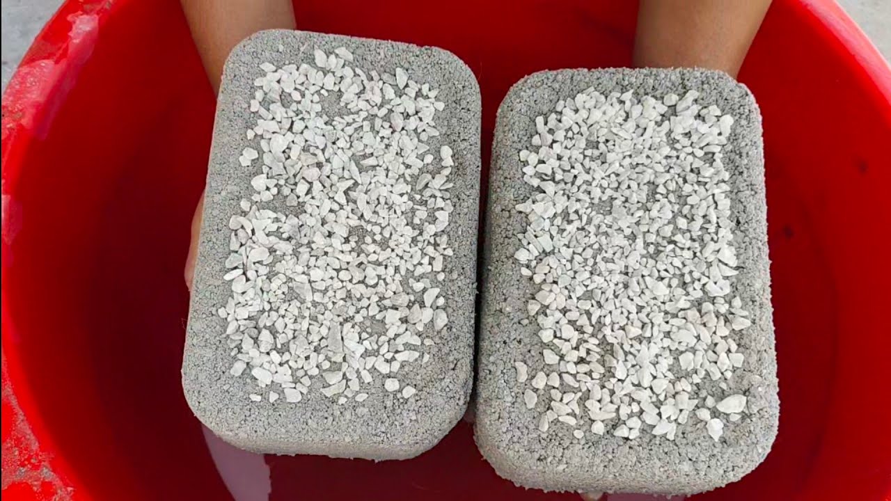 ||ASMR || Huge Blocks || White stones cement crumbling in lots of water || ASASMR || satisfying ||