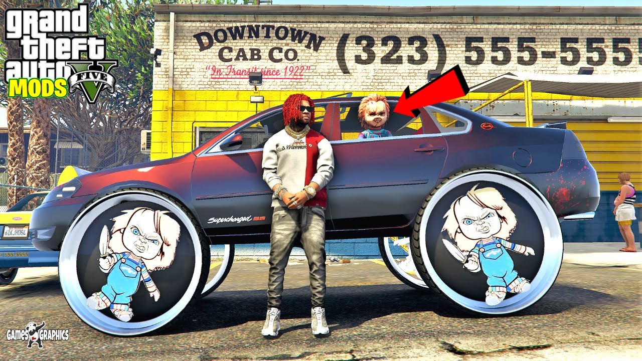 Doing TAXI Rides with CHUCKY!! (Real Life Mods #186) GTA 5 MODS [4K]