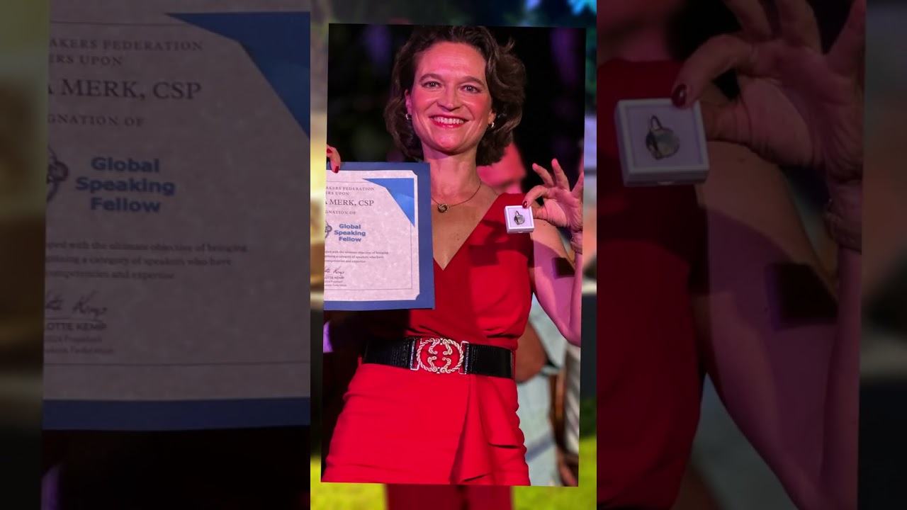 Michaela Merk wins the highest international speaking award, Global Speaking Fellow