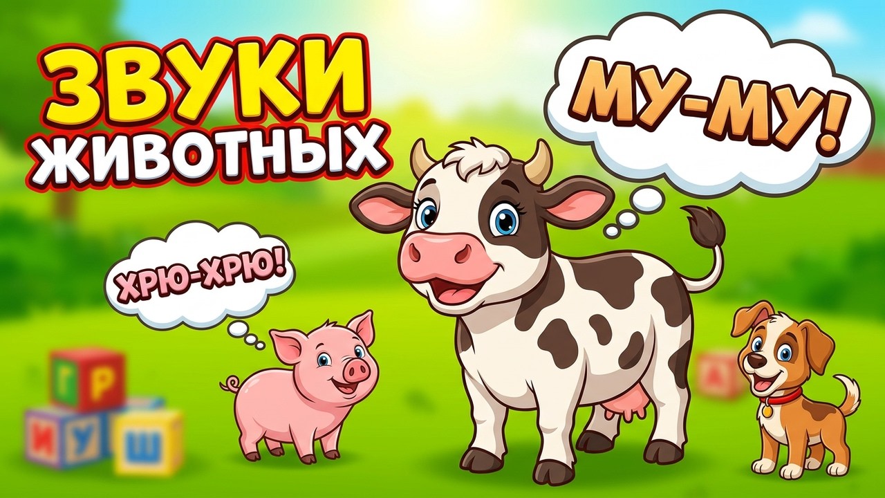 [ КАК ГОВОРЯТ ДОМАШНИЕ ЖИВОТНЫЕ для ДЕТЕЙ] Развивающий МУЛЬТИК для ДЕТЕЙ. Звуки и голоса животных.