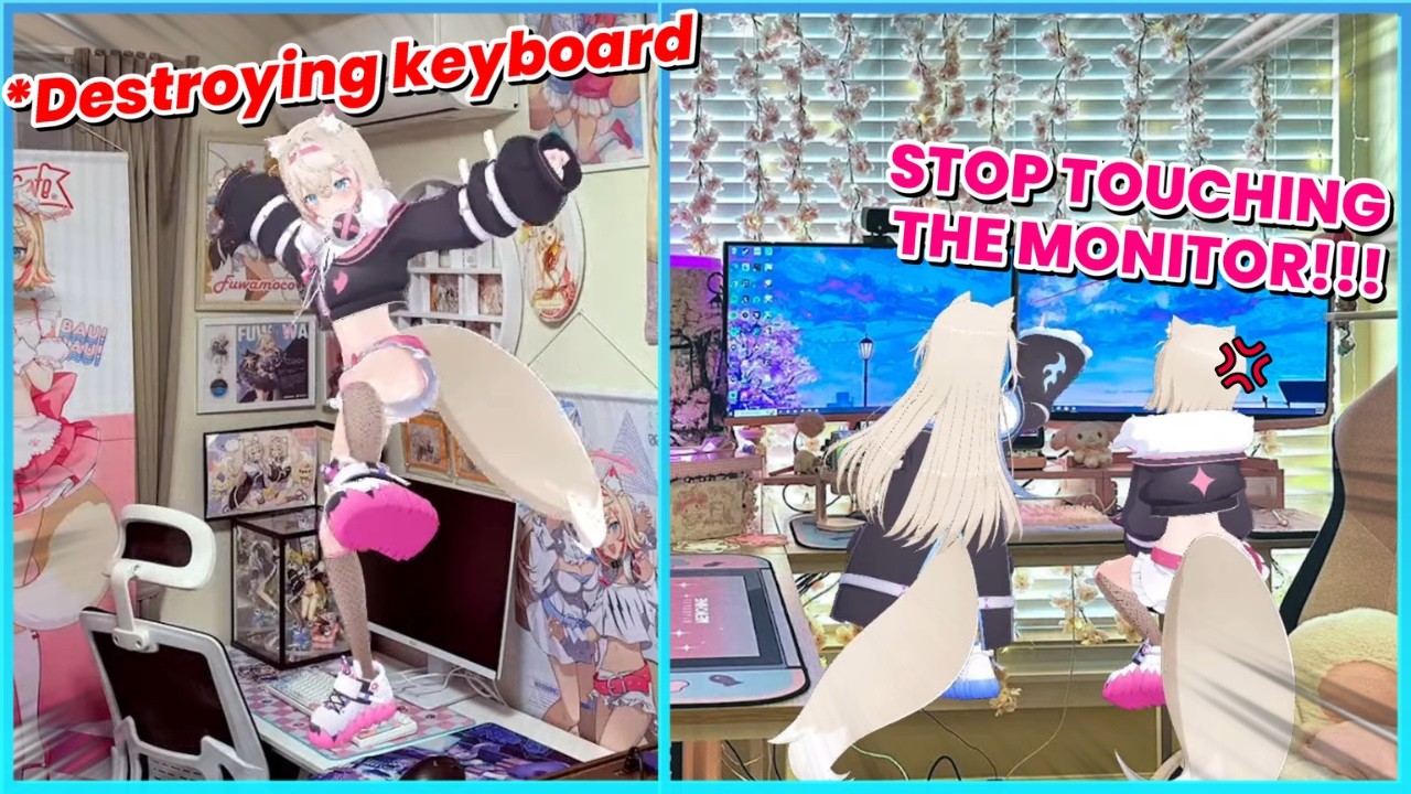 FuwaMoco having too much fun invading Ruffians' room [Hololive/FuwaMoco]