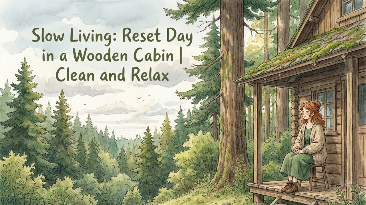 Slow Living: Reset Day in a Wooden Cabin | Clean and Relax | Ghibli Vibes