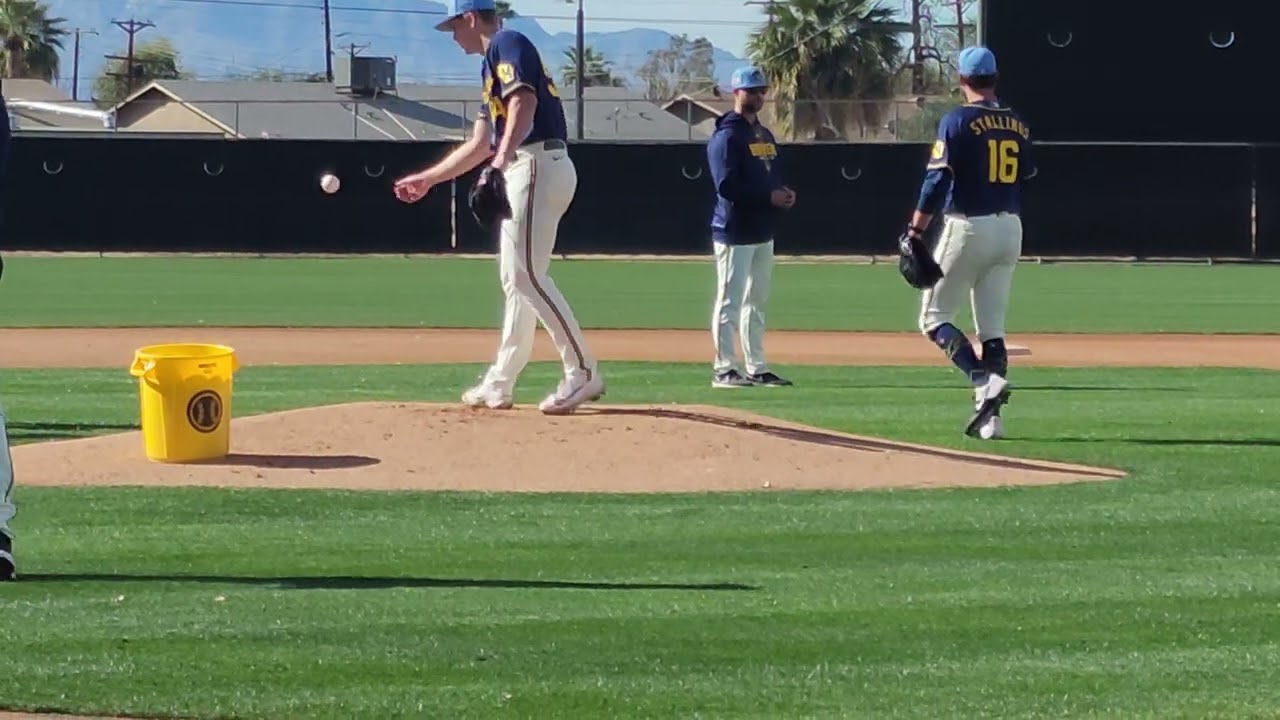 Milwaukee Brewers milb pitchers pickoff moves 2/15/26