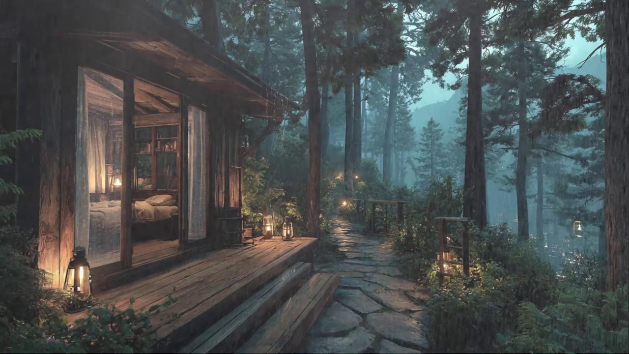 Deep Rain Sounds in a Cozy Forest Cabin | Relaxing Rain for Sleep, Study & Stress Relief