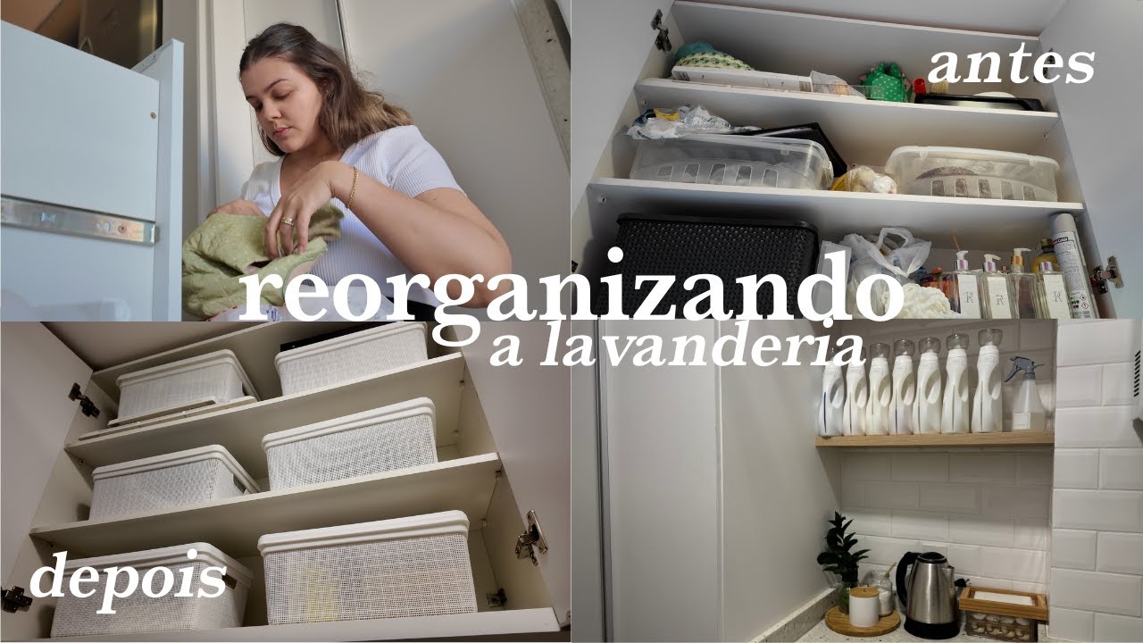 Vlog da noite de domingo, organizando a lavanderia, dicas sobre organização funcional e bonita