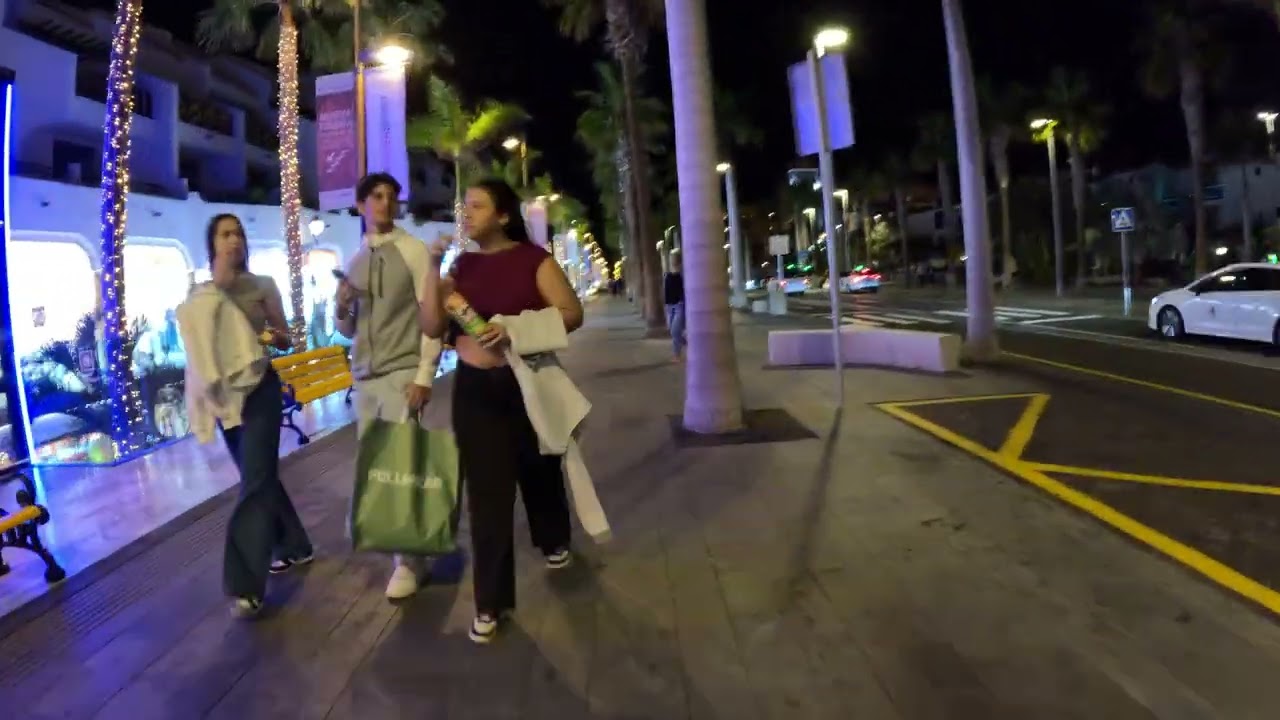 Golden Mile Playa de las Américas Tenerife Canary Islands Sunday Eve 4k Walking Tour Jan 2026 UHD
