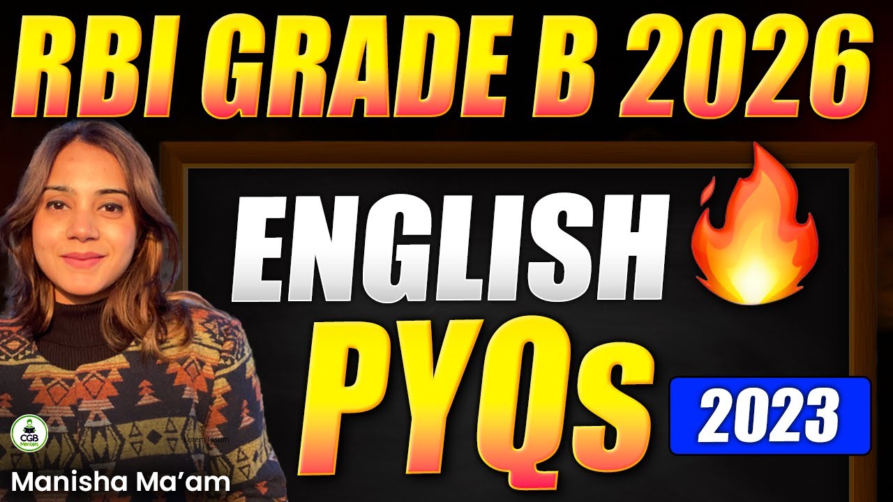 RBI Grade B 2026 Live Batch | English PYQs - 5 |RBI Grade B Preparation Strategy |RBI Phase 1 Course