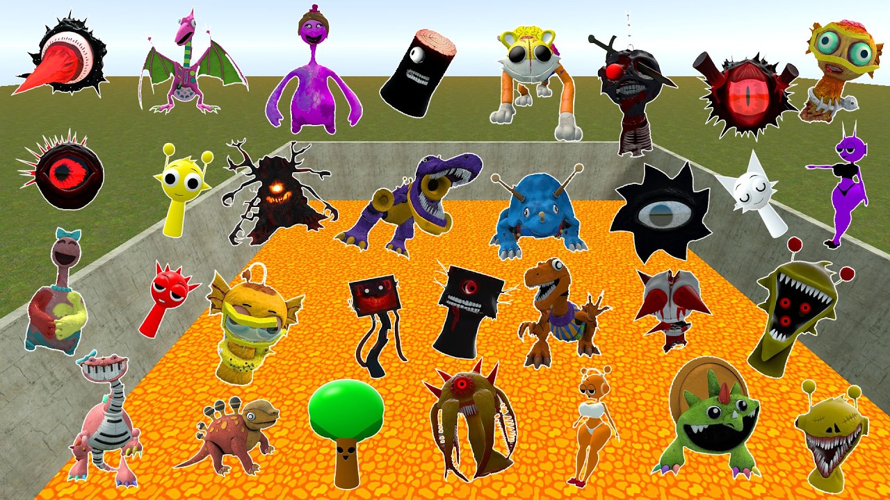 BIG CITY LAVA SPRUNKI MR SUN MOON TREE FUN COMPUTER MISS WENDA YELLOW PINKI SPARTAN KICKING in GMOD