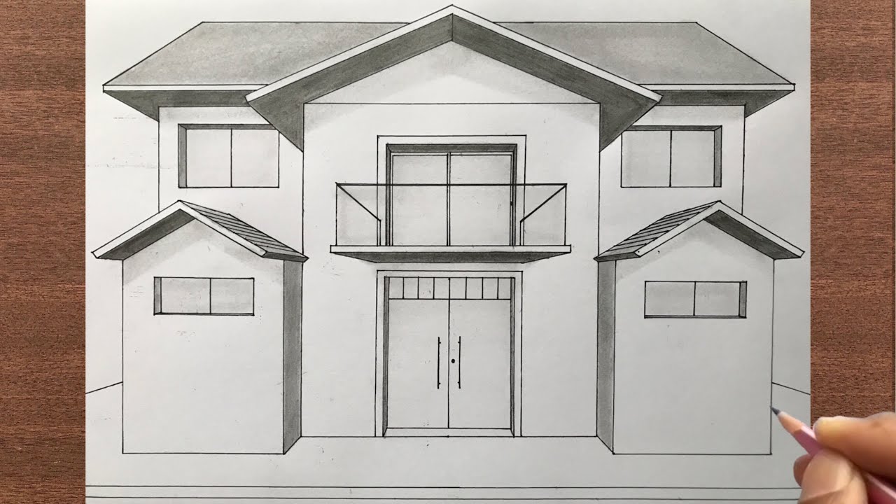 How to Draw a House in 1 Point Perspective