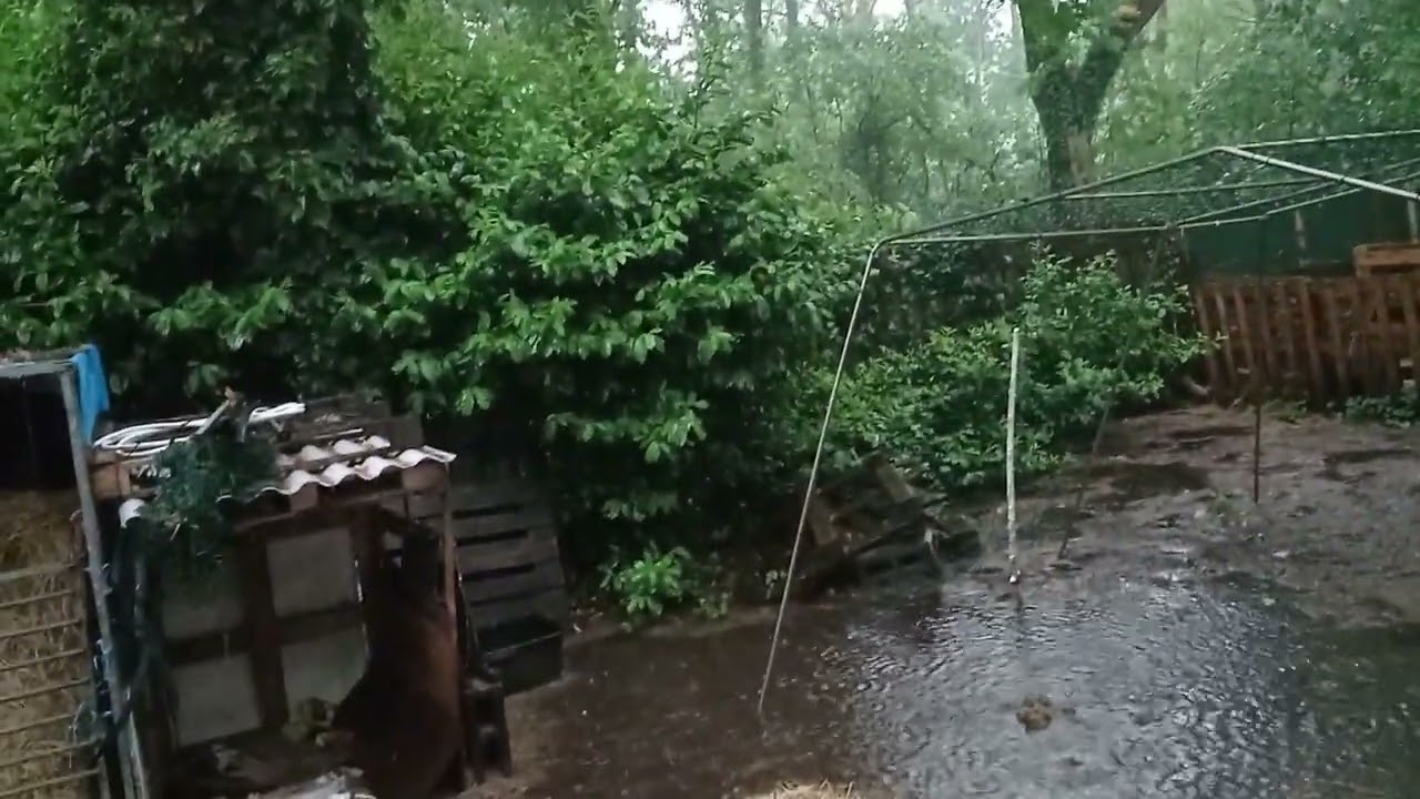 Freak thunderstorm in Belgium with strange sounds