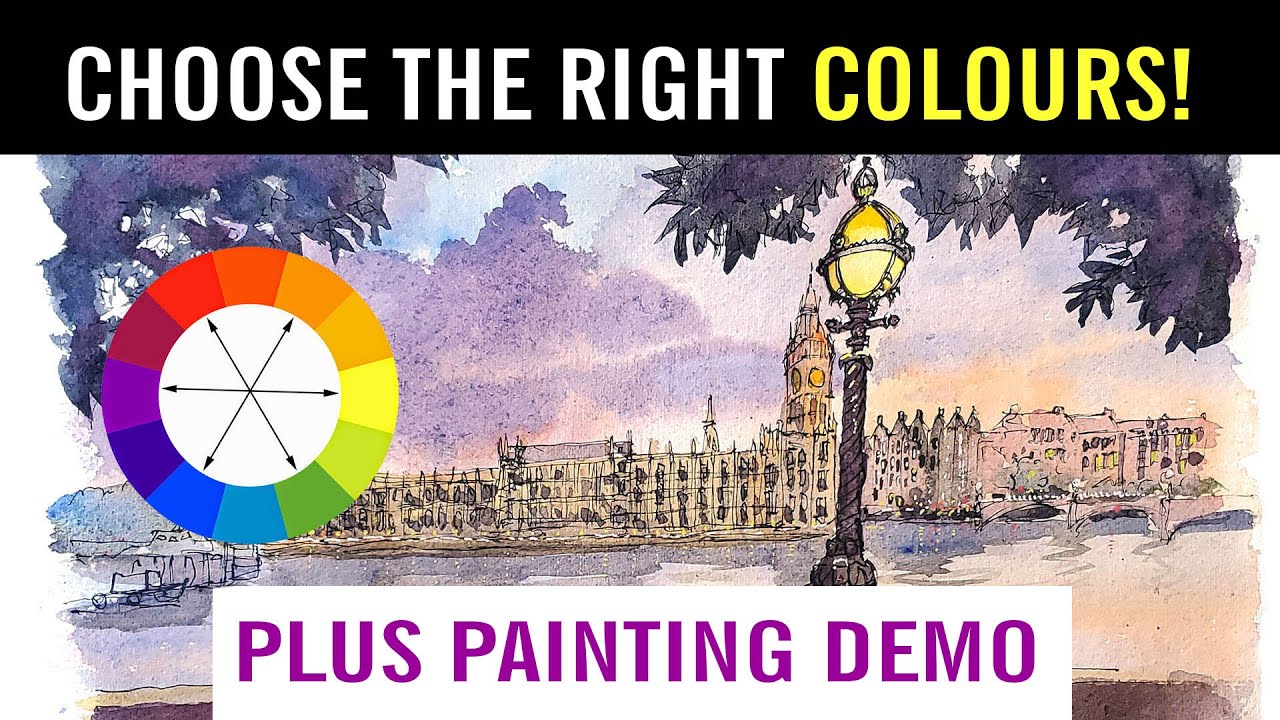 How to use COMPLIMENTERY colours in Urban Sketching and Watercolour ART