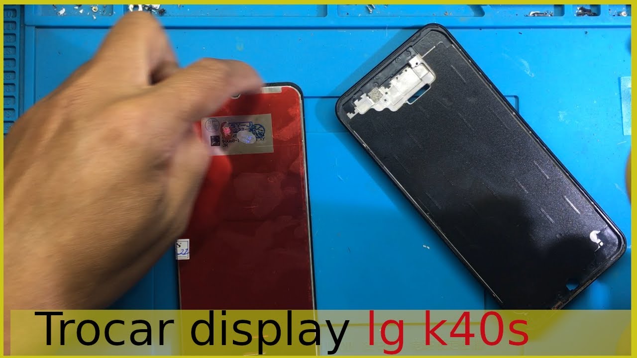 como trocar a tela do lg k40s - frontal completa display e touch