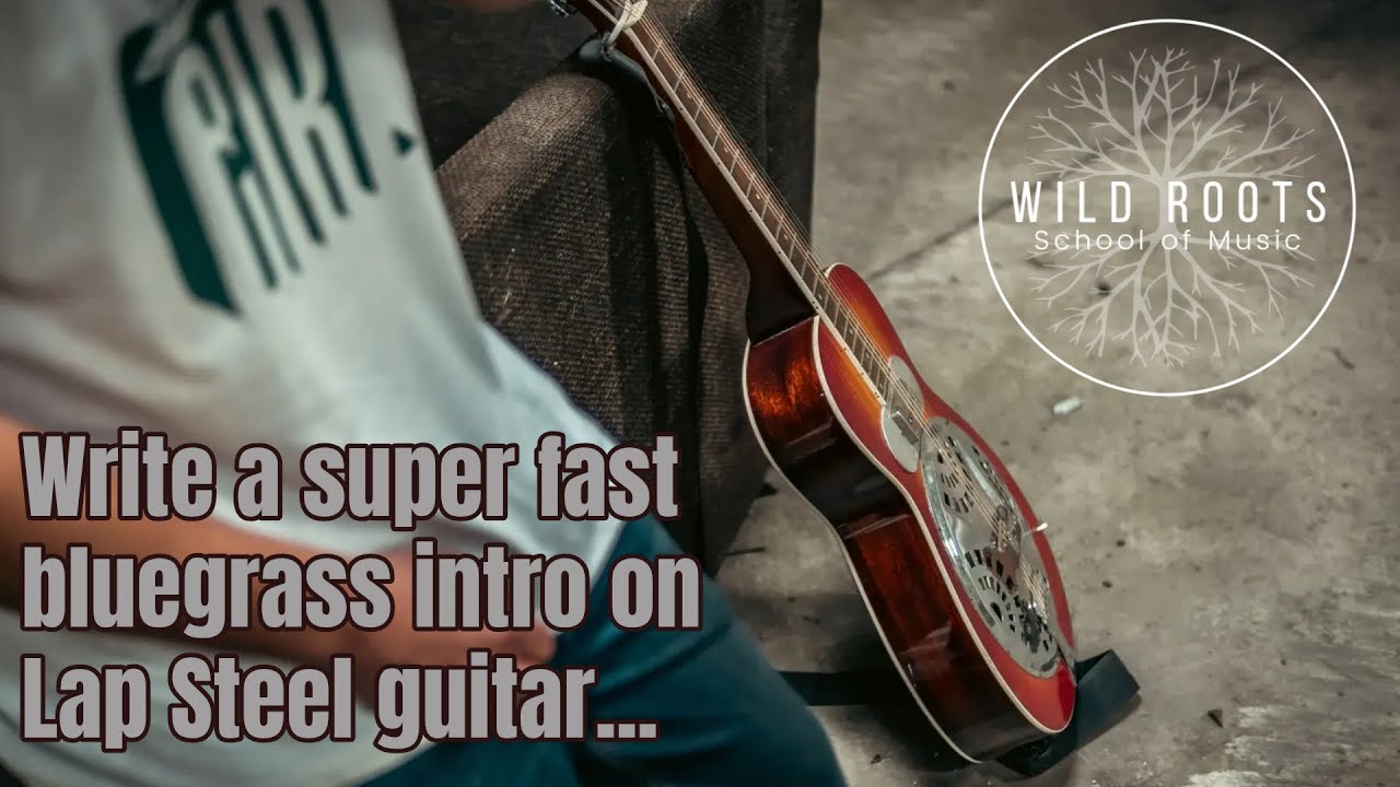 Write a super fast bluegrass intro on lap steel guitar.