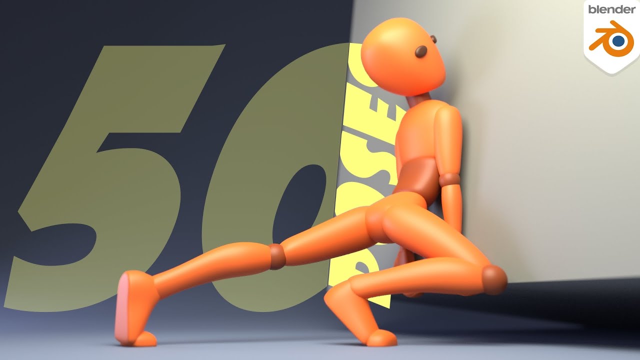 50 different poses in Blender