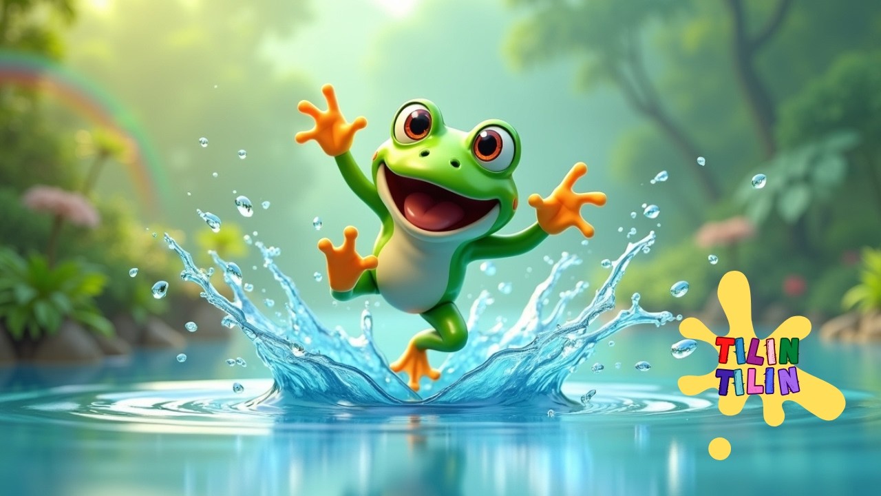 Desenho Infantil Tilin 🌈🐸 Rã Saltitante | Canções Infantis de Movimento 🎶💦