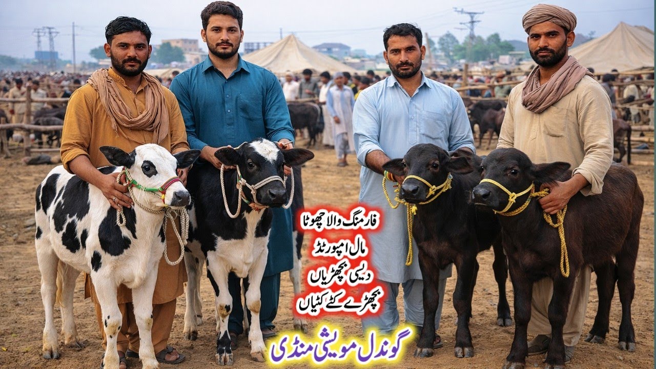 Gondal Mandi latest update 21 Jan2026!Farming wala chota Mall!Imported Desi bachria bacrey!#cowcalf