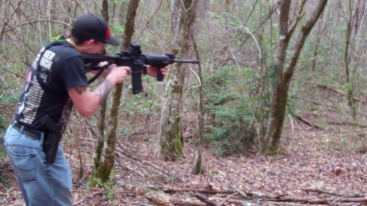 Going for it with the AR-15 and Glock 34 before it rained
