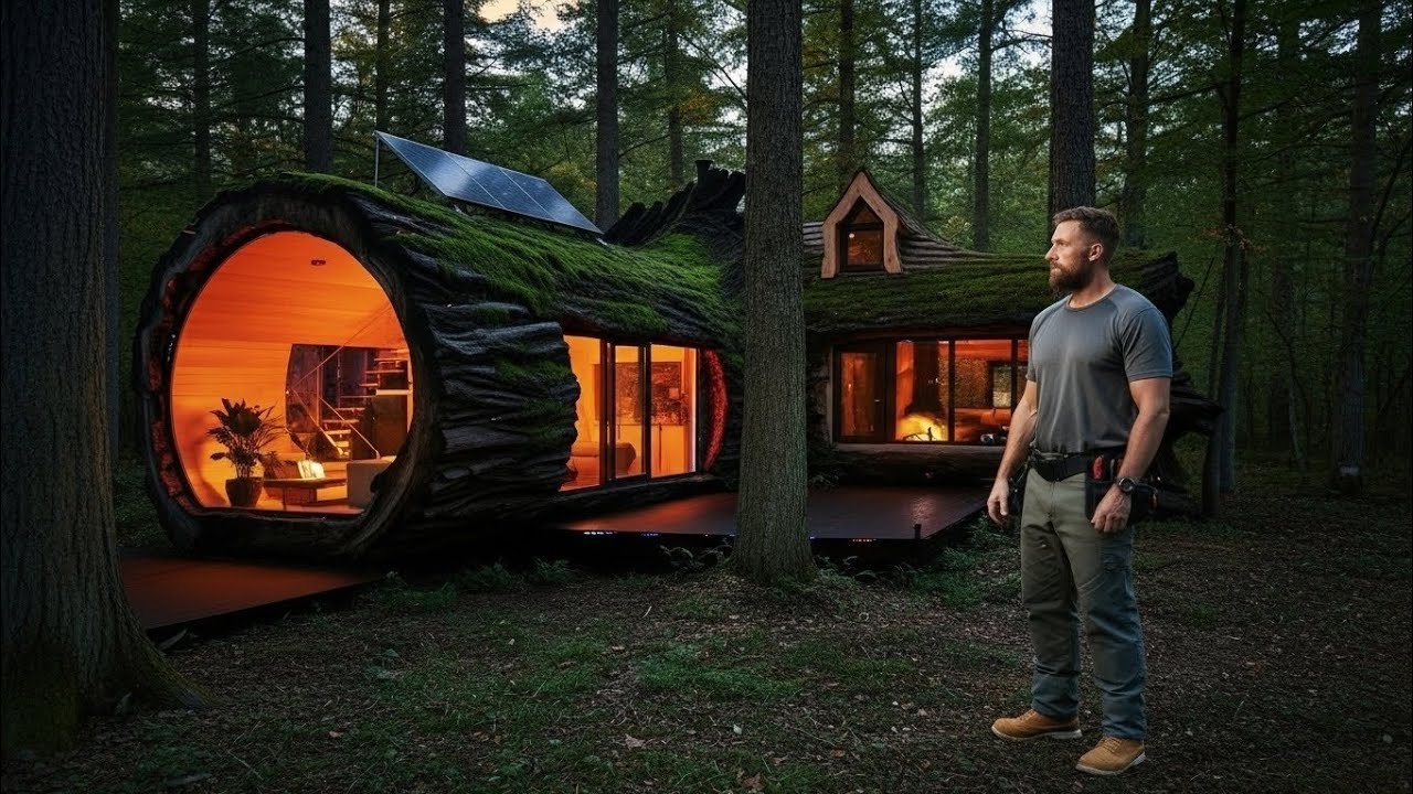  I Built a $5,000,000 Luxury Mansion Inside a Massive Fallen Tree
