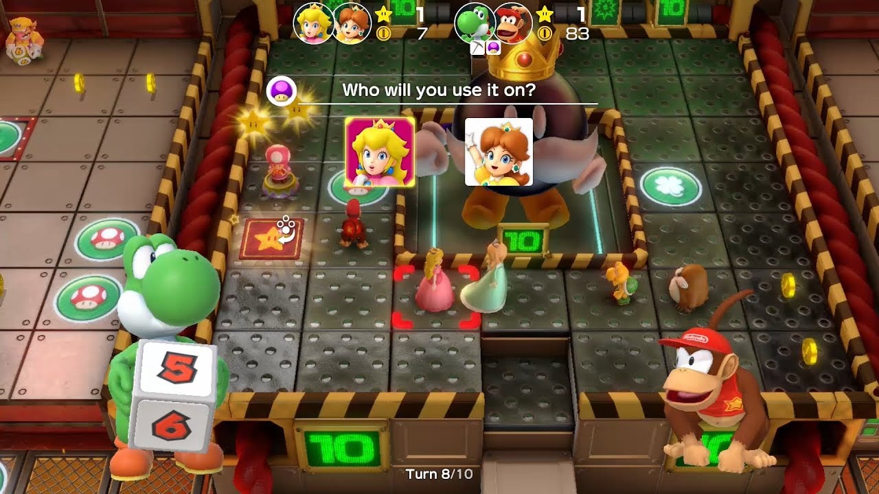 Super Mario Party Partner Party #666 Gold Rush Mine Yoshi & Diddy Kong vs Peach & Daisy