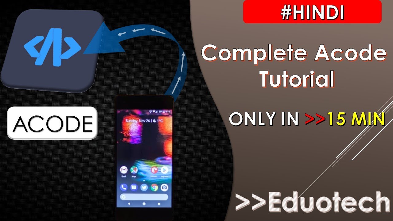 Complete Acode tutorial in one video|HTML Code Editor |code editor for android|Eduotech |Kamal Kumar