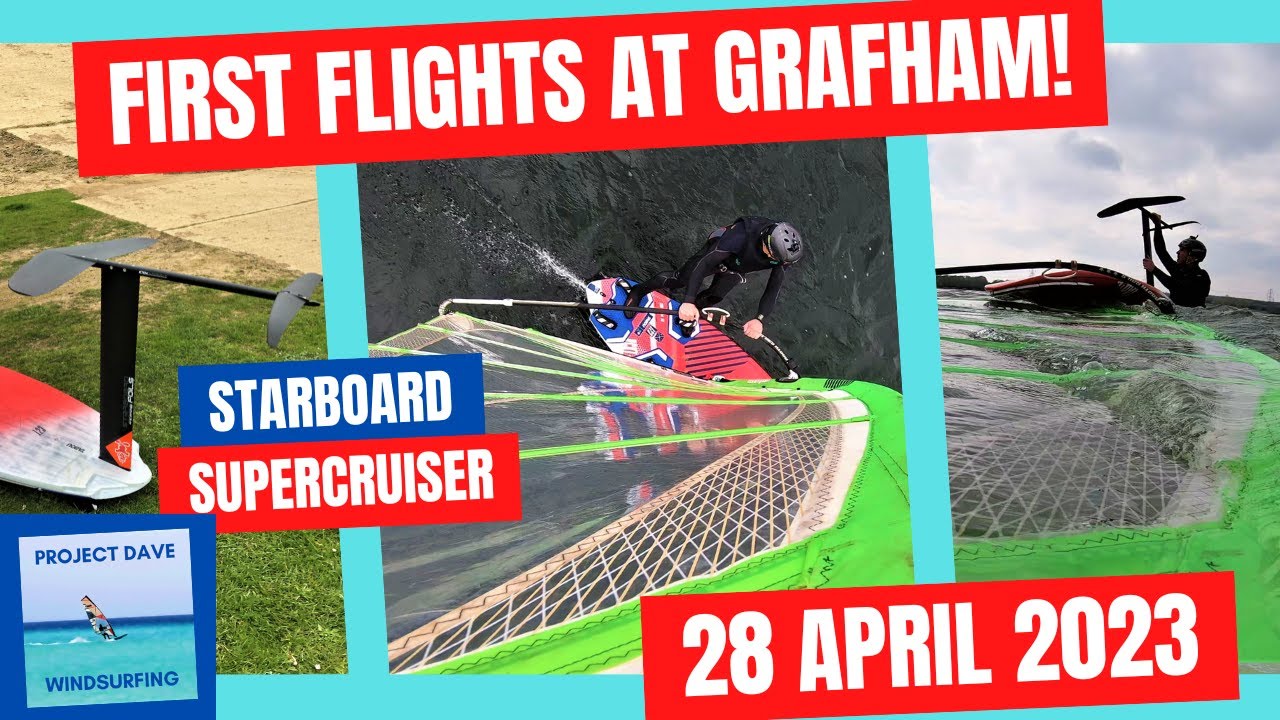 First flights at Grafham Water - Starboard Supercruiser and Tabou Rocket Plus 123 board